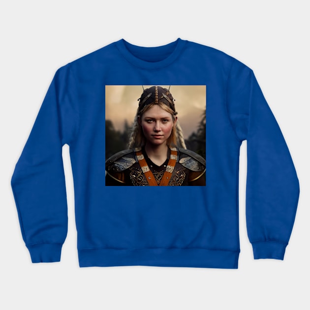 Viking Shield Maiden Crewneck Sweatshirt by Grassroots Green